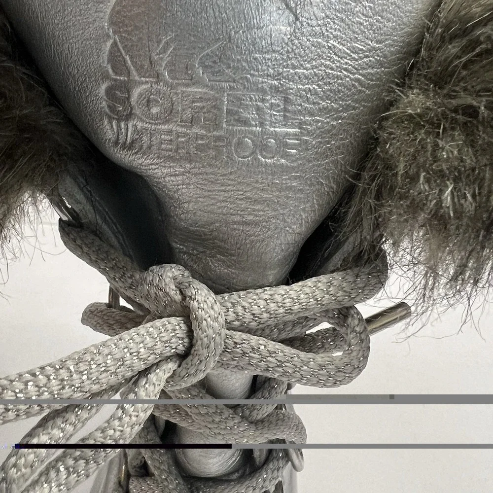 SOREL - Joan of Arctic Faux‎ Fur Snow Boot Silver Womens 7 Teen Girl Waterproof
